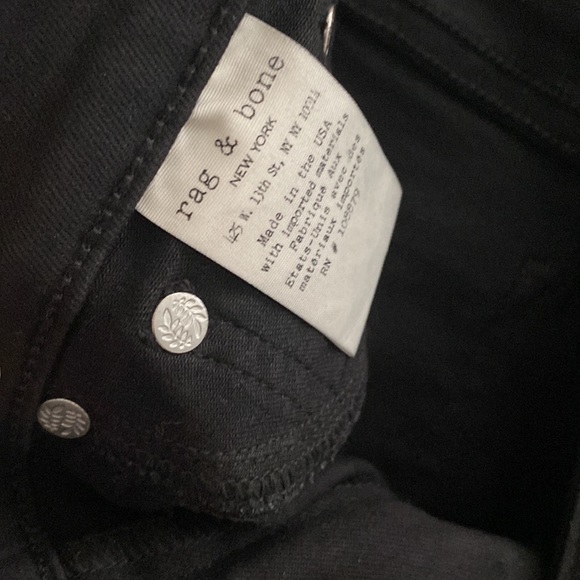 Rag & Bone High Rise Ankle Skinny Black Jeans - Picture 8 of 12